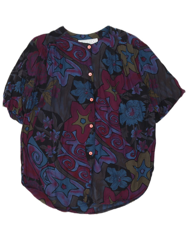 ACCORDO Blusa de manga corta para mujer US 4 Small Multicolor Floral