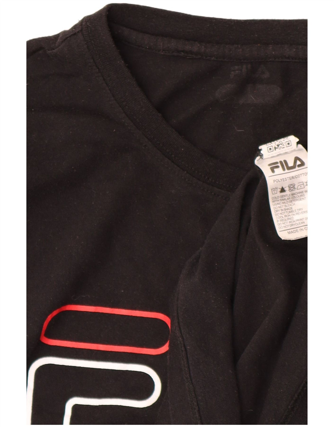 Fila Camiseta gráfica para hombre Top Medium Black Poliéster
