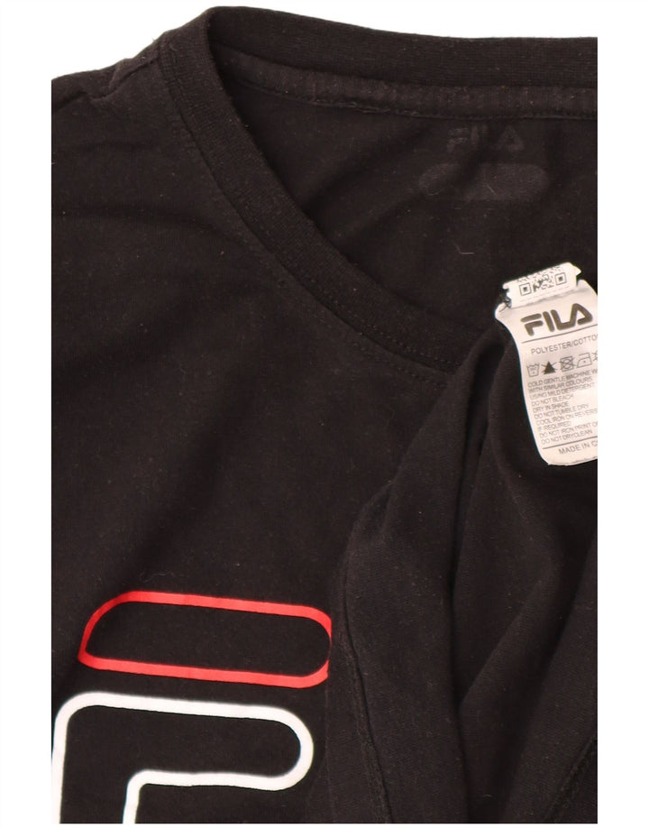 Fila Camiseta gráfica para hombre Top Medium Black Poliéster