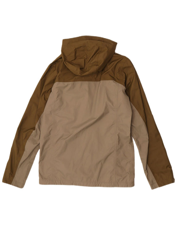 Columbia Chaqueta impermeable con capucha para hombre UK 36 Small Caqui Colorblock Nylon