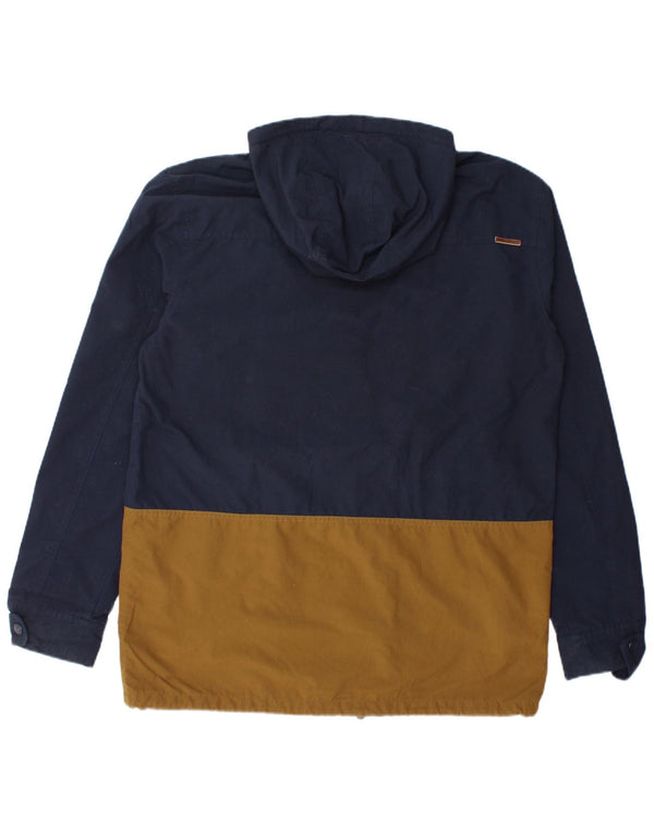 Billabong Chaqueta impermeable con capucha para hombre UK 40 Large Azul marino Colorblock