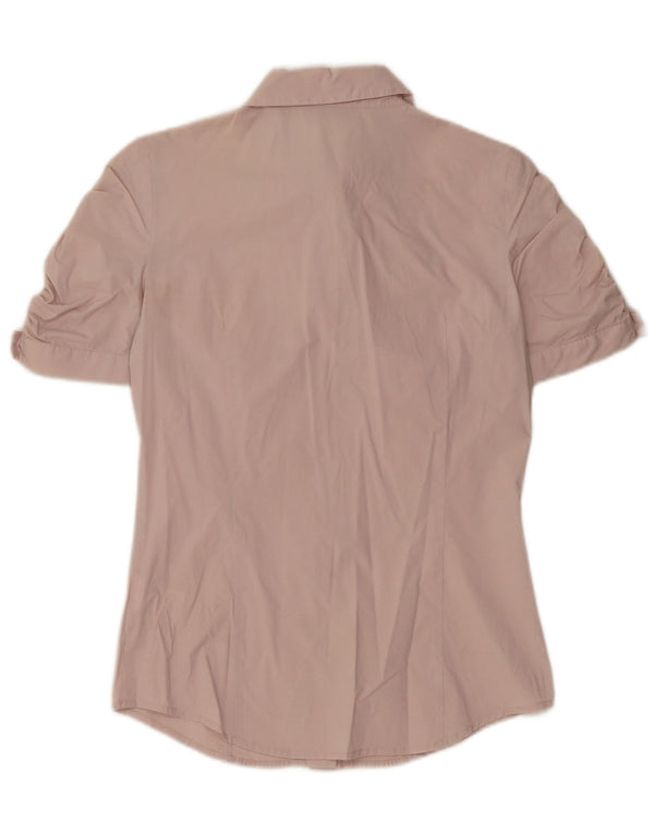 MAX & CO. Blusa camisera de manga corta para mujer UK 10 Small Pink Cotton