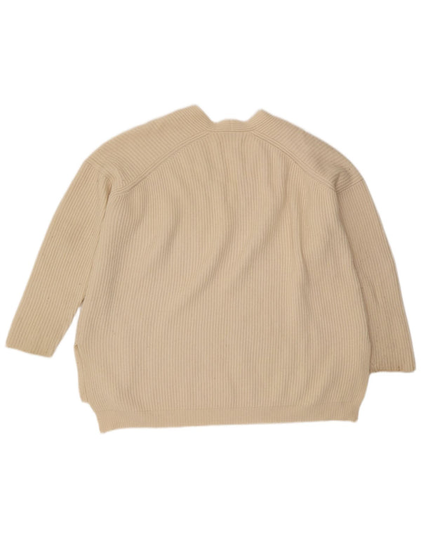 All Saints Suéter tipo jersey de gran tamaño con cuello en V para mujer UK 14 Medium Off White