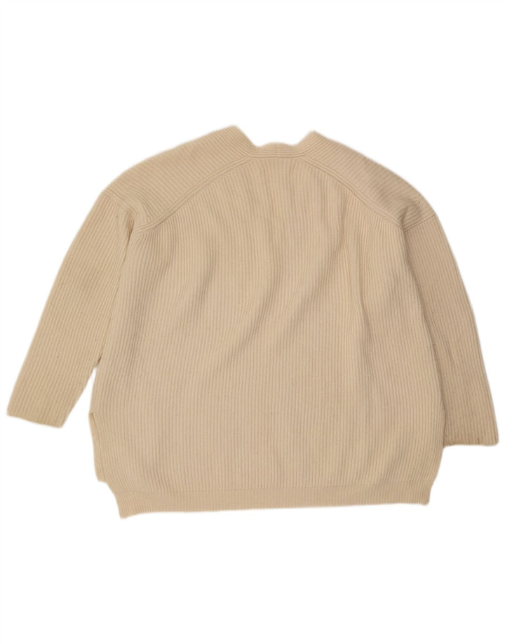 All Saints Suéter tipo jersey de gran tamaño con cuello en V para mujer UK 14 Medium Off White