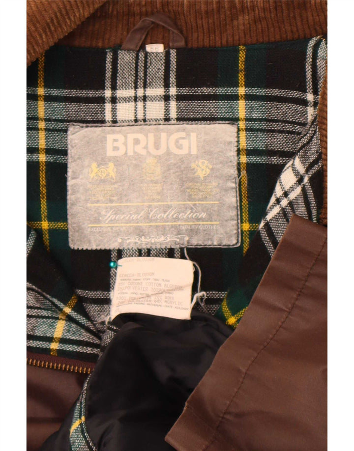 Brugi Chaqueta de algodón encerado para hombre IT 56 3XL Algodón marrón