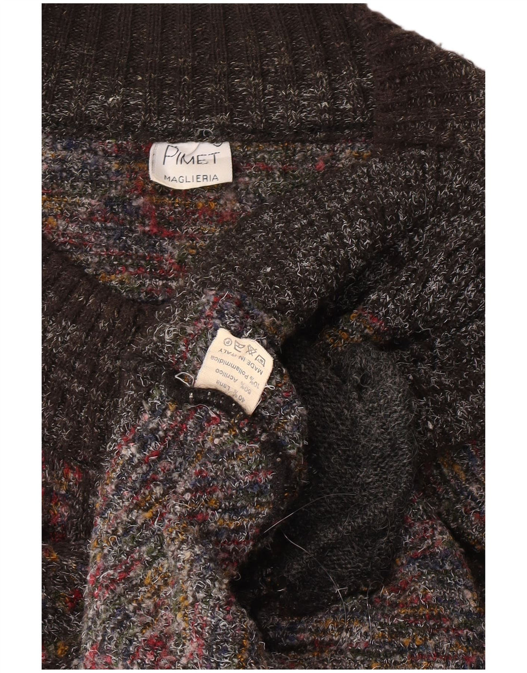 Pimet Cárdigan para hombre de lana moteada gris grande