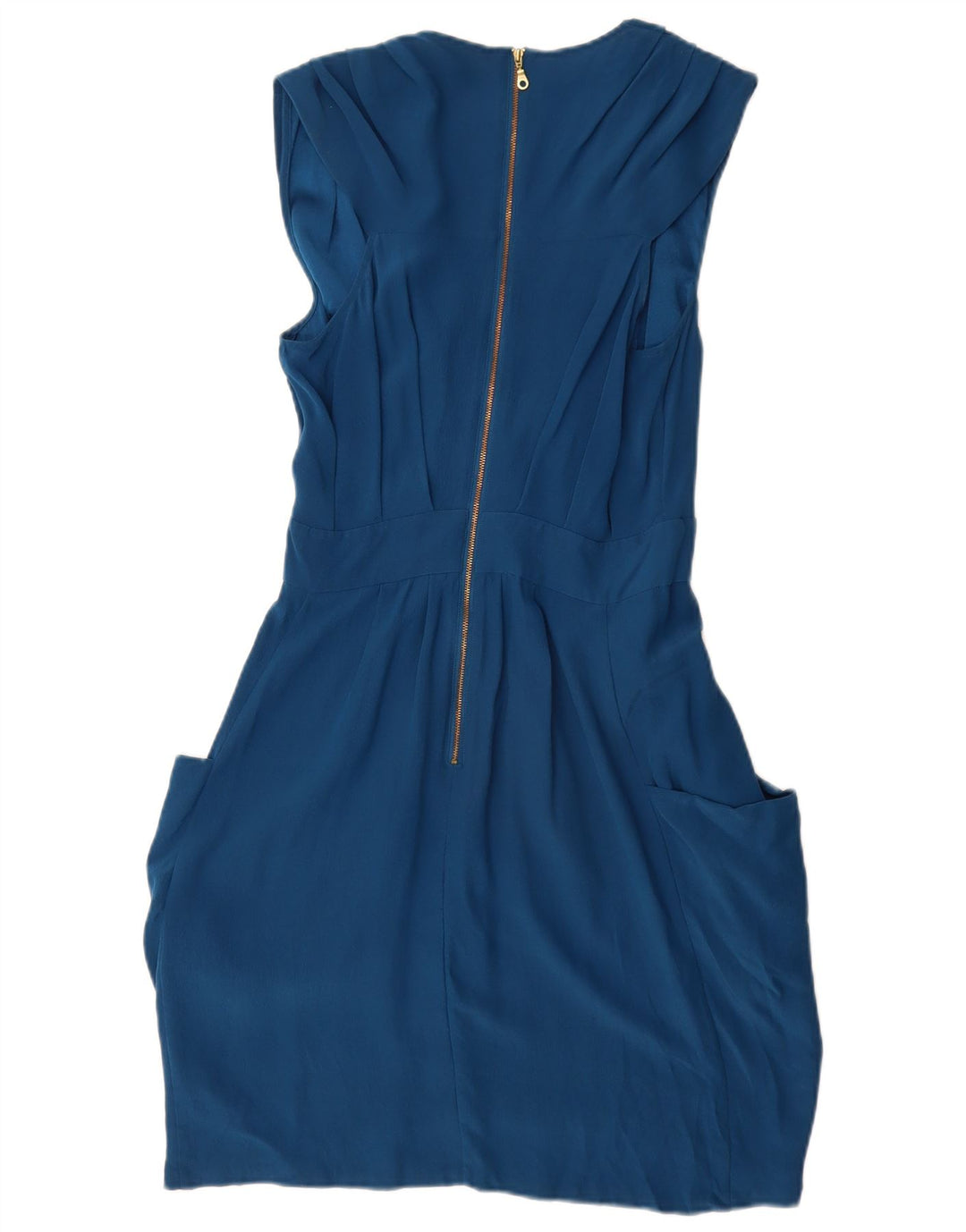 WHISTLES Vestido burbuja sin mangas para mujer UK 10 Small Blue Silk