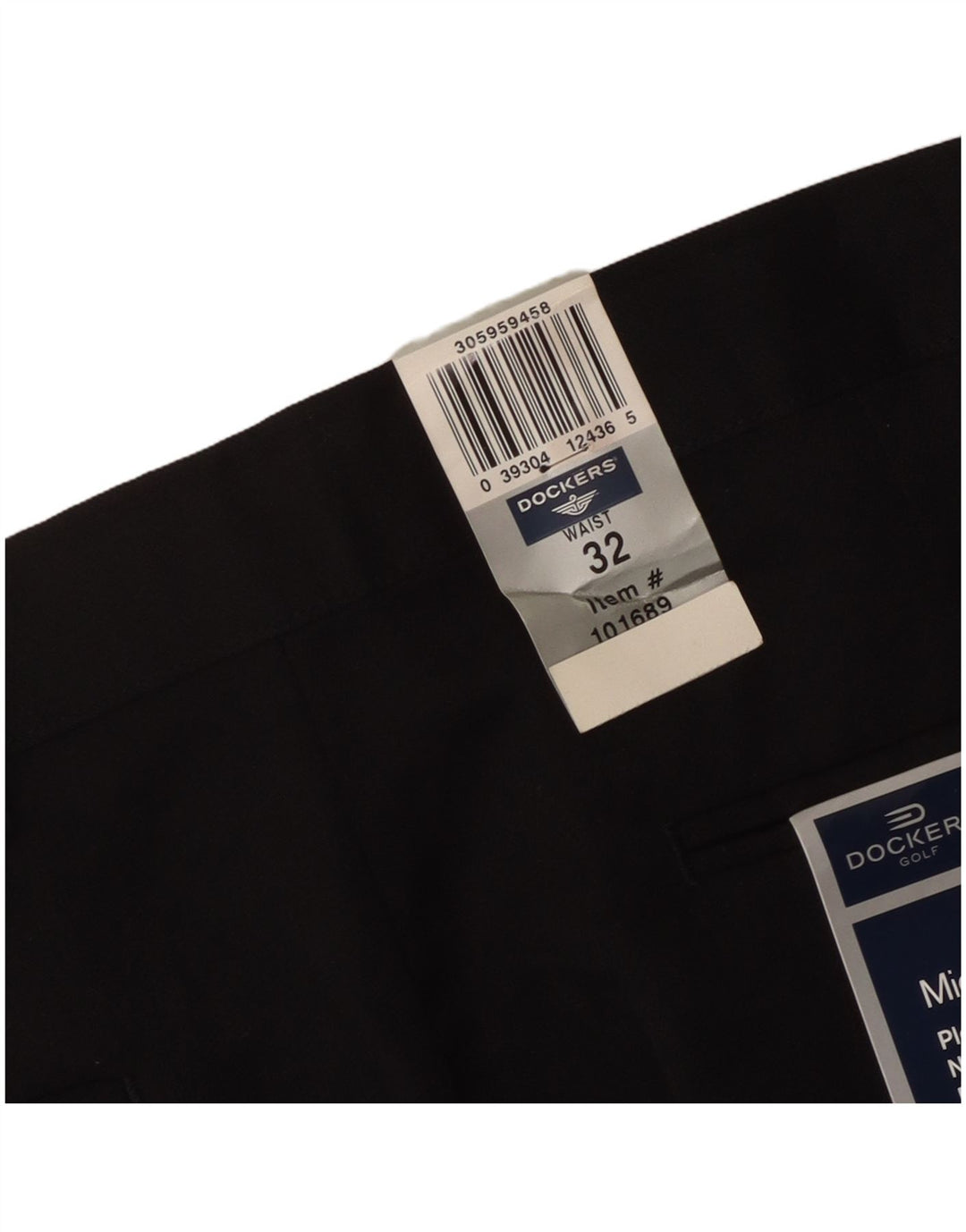 DOCKERS Pantalones cortos chinos pegados para hombre W32 Poliéster negro mediano