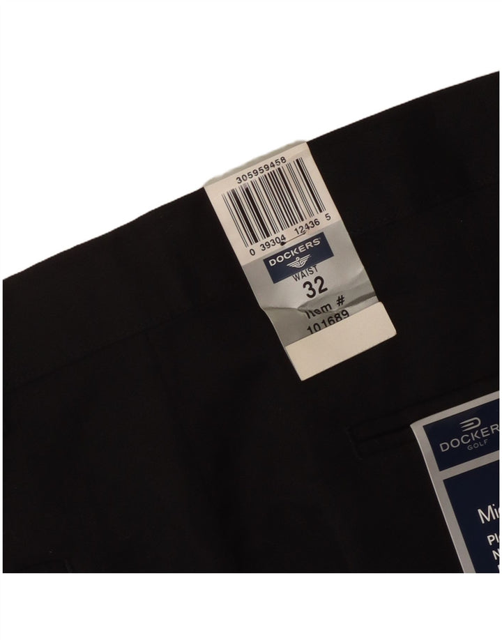 DOCKERS Pantalones cortos chinos pegados para hombre W32 Poliéster negro mediano