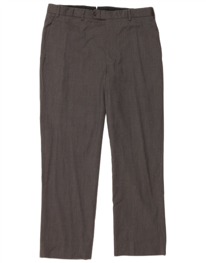 BROOKS BROTHERS Pantalón de traje recto para hombre W36 L30 Lana gris