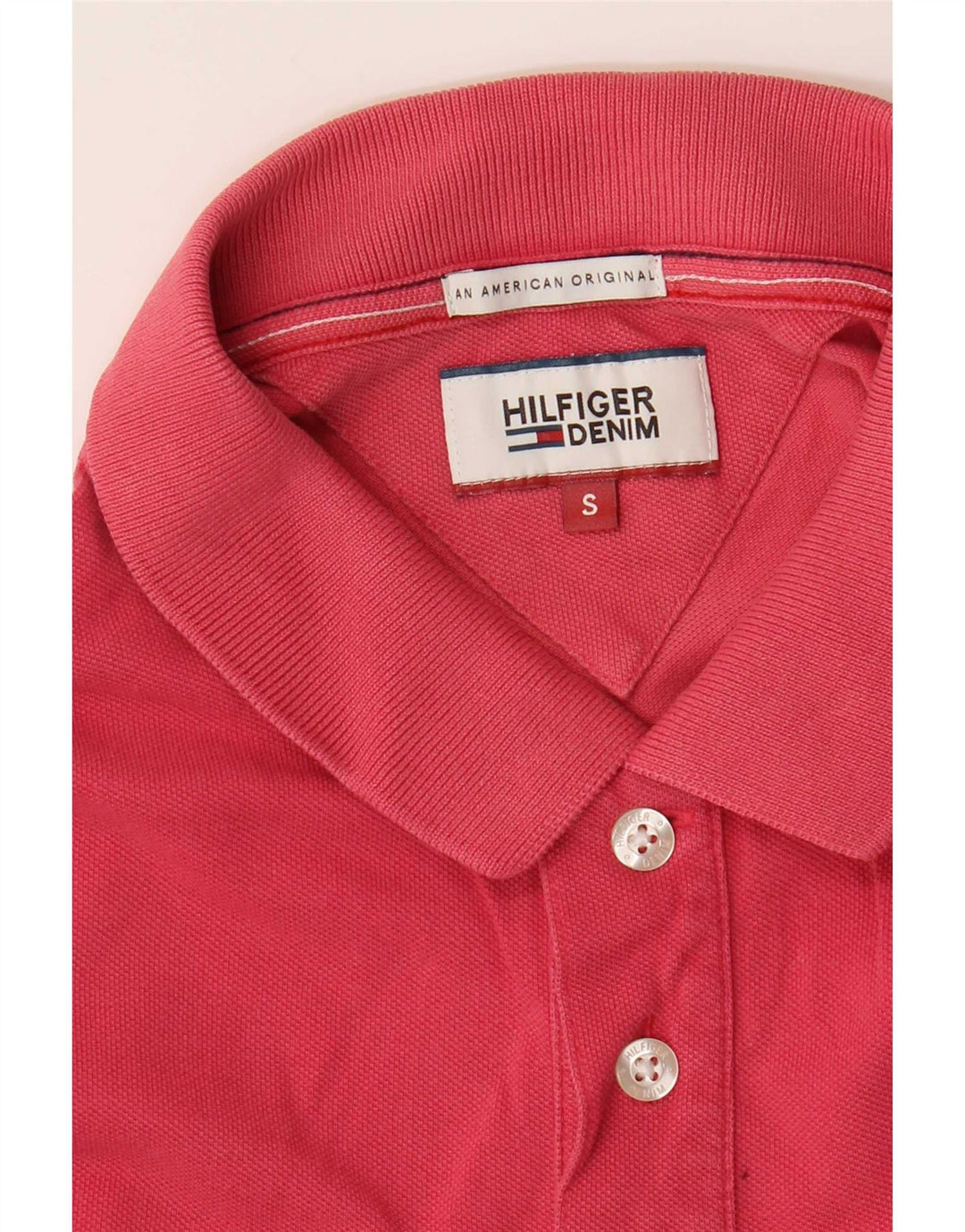 Tommy Hilfiger Polo para hombre pequeño rosa