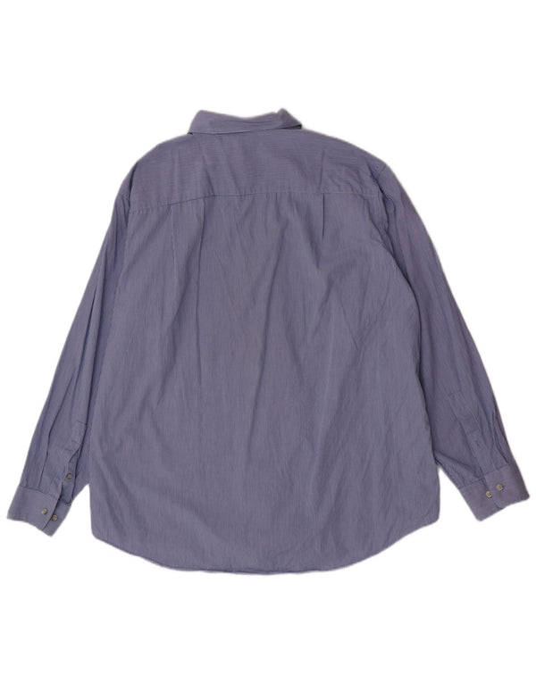 Calvin Klein Camisa para hombre Talla 17 XL Algodón a rayas azules