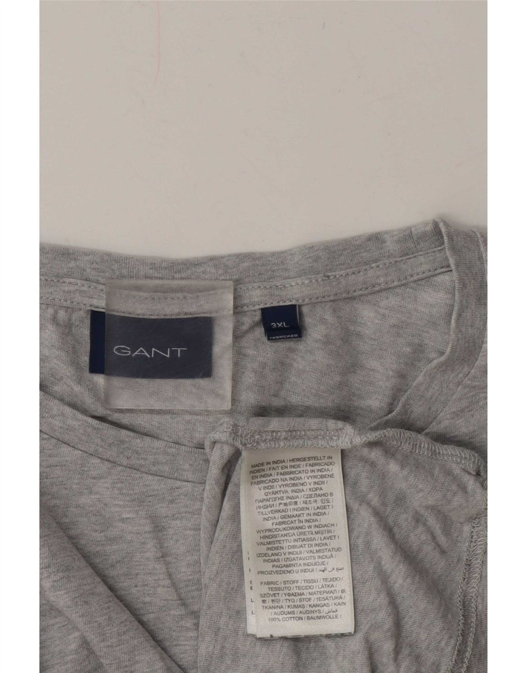 Gant Camiseta para hombre Top 3XL Algodón moteado gris