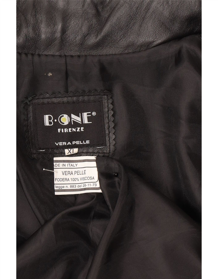 B.ONE Chaqueta de cuero para hombre ES 42 XL Cuero negro