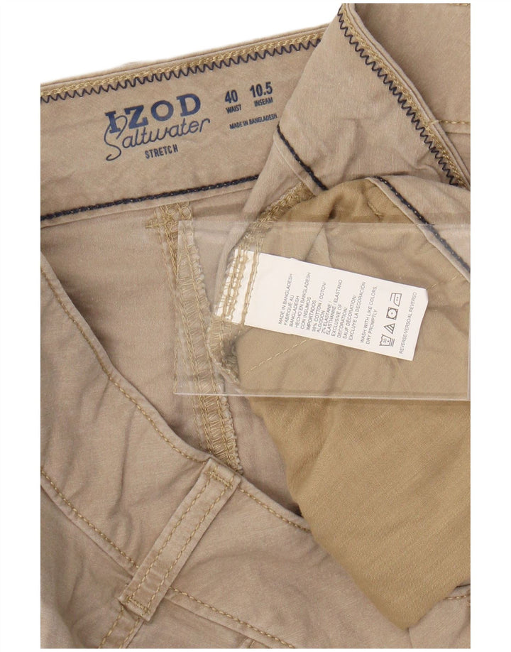 IZOD Pantalones cortos cargo de agua salada para hombre W40 XL Algodón beige