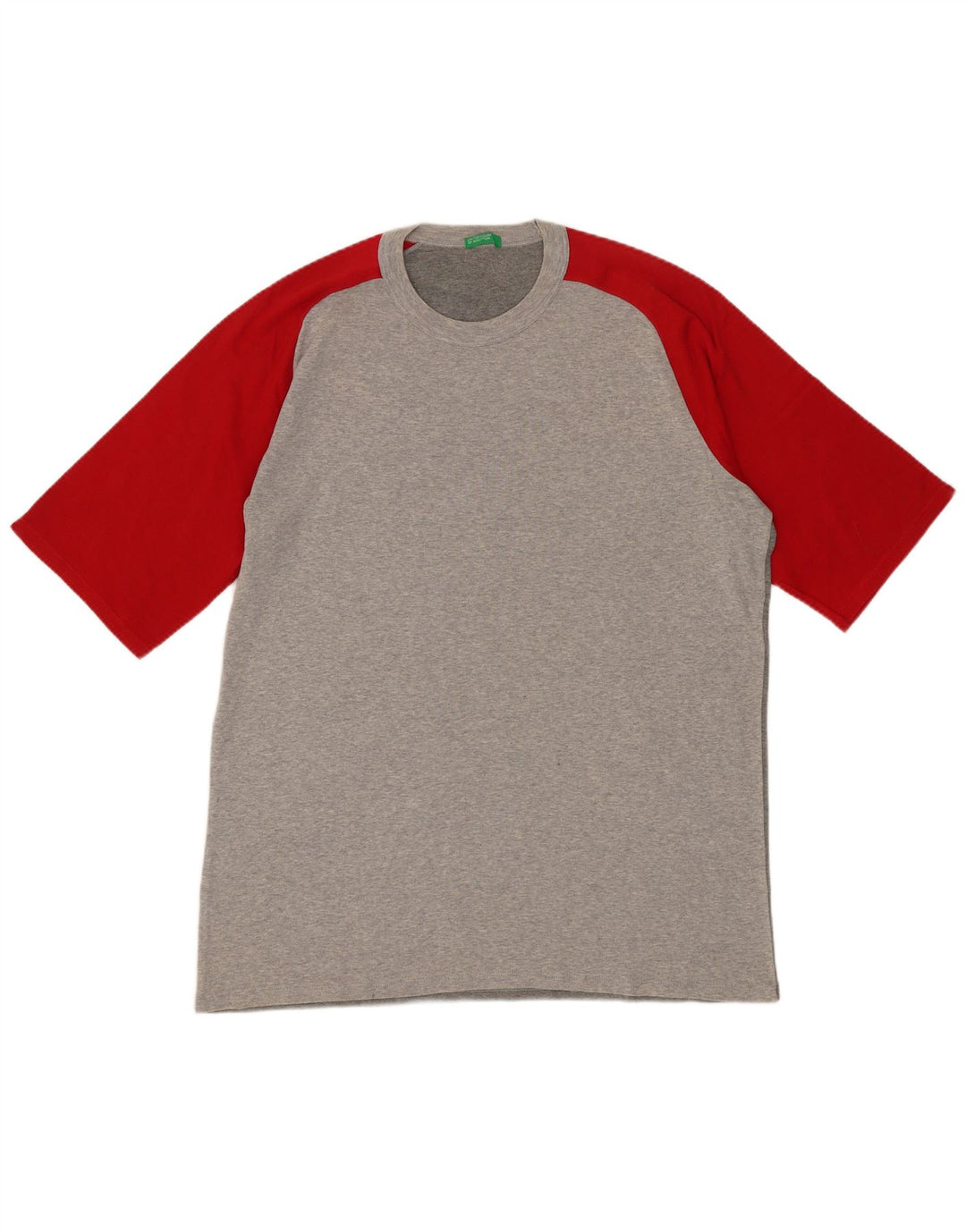 BENETTON Camiseta Hombre Top Gris Medio Colorblock