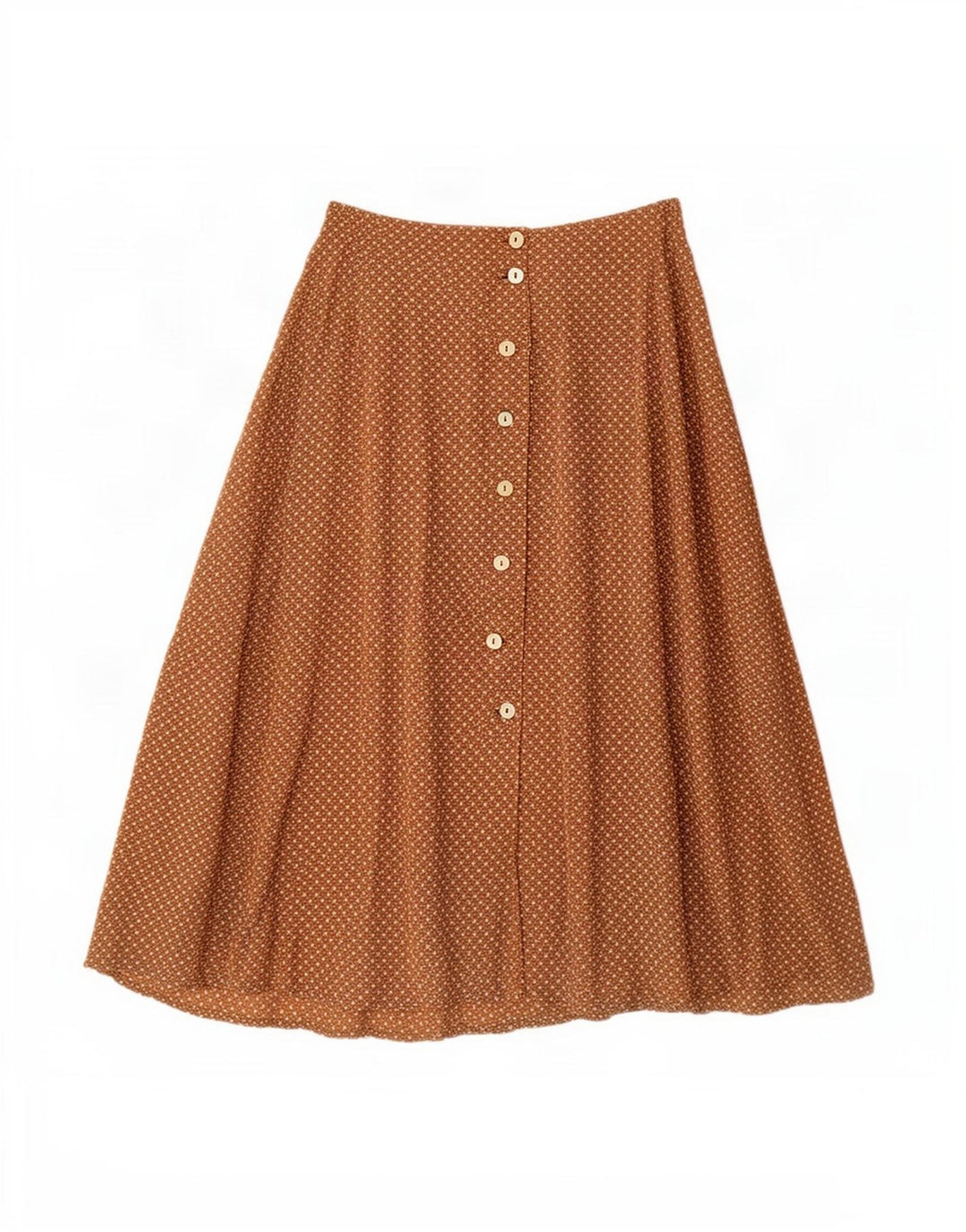 Falda acampanada para mujer Les Copains IT 46 Large W32 Acetato manchado marrón