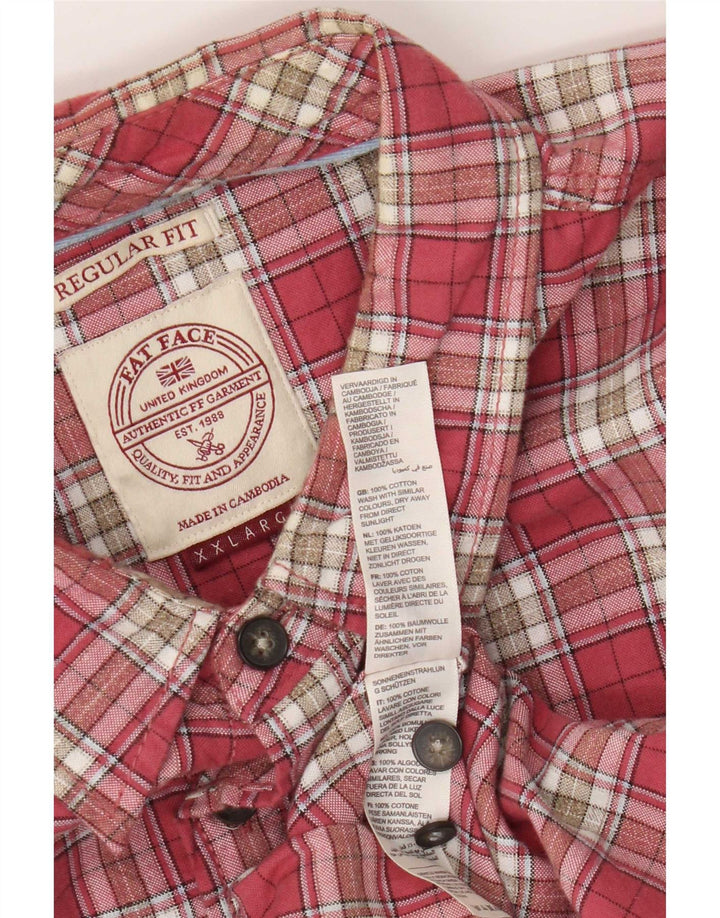 Camisa de corte regular para hombre de Fat Face 2XL Algodón a cuadros rosa