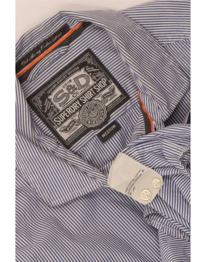 Camisa Superdry Hombre De Algodón A Rayas Azul Medio