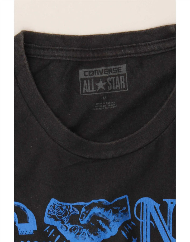 Converse Hombre Camiseta Gráfica Top Mediano Negro