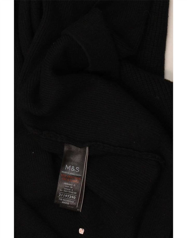 Marks & Spencer Suéter tipo cárdigan abierto para mujer UK 8 Small Viscosa negra