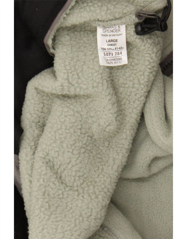 Marks & Spencer Chaqueta polar azul Harbor para hombre, talla 40, color verde