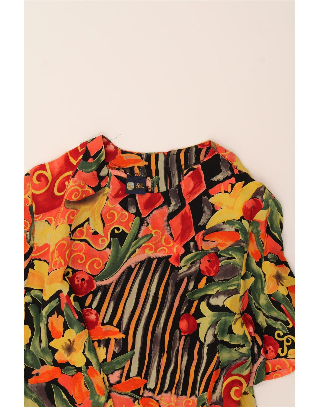 YOUR SIXTH SENSE Womens Blouse Top UK 14 Large Multicoloured Floral Vintage Your Sixth Sense and Second-Hand Your Sixth Sense from Messina Hembry 