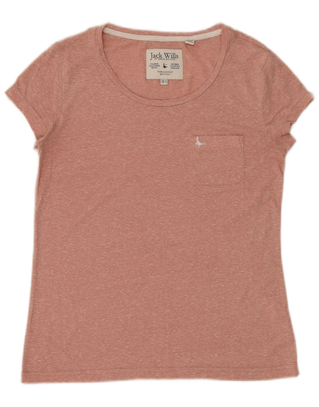 JACK WILLS Camiseta para mujer Top UK 6 XS Poliéster moteado rosa