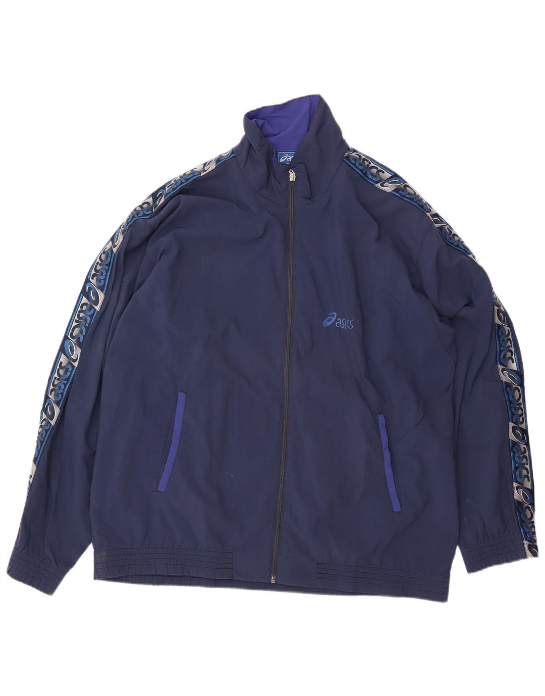Asics Chaqueta superior de chándal gráfico para hombre IT 44 XL Azul marino