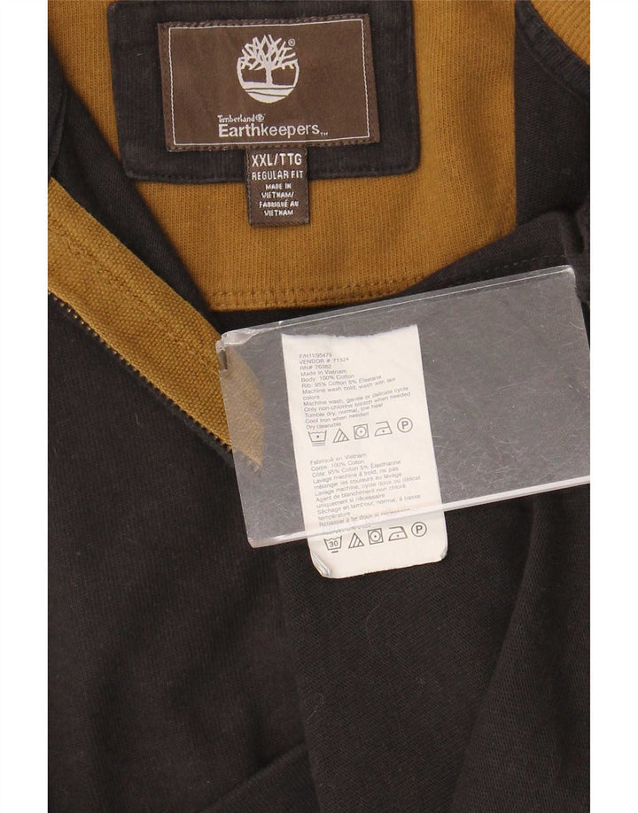Timberland Hombre Earthkeepers Zip Neck Sudadera Jumper 2XL Marrón