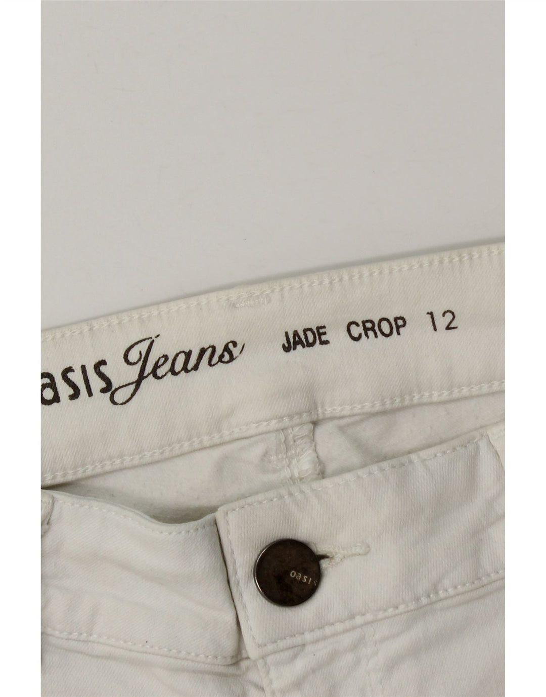 Oasis Pantalones cortos vaqueros para mujer UK 12 Medium W28 Algodón blanco