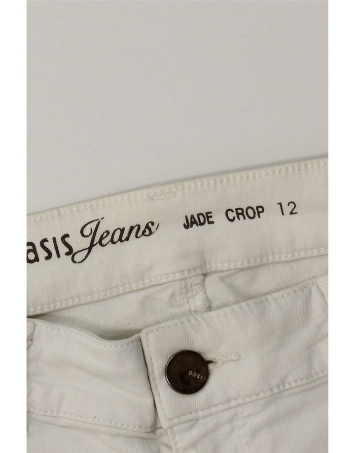 Oasis Pantalones cortos vaqueros para mujer UK 12 Medium W28 Algodón blanco