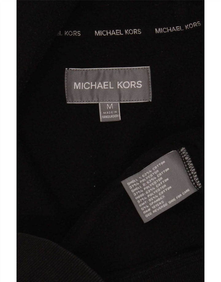 Michael Kors Suéter con capucha y cremallera gráfica para hombre Algodón negro mediano