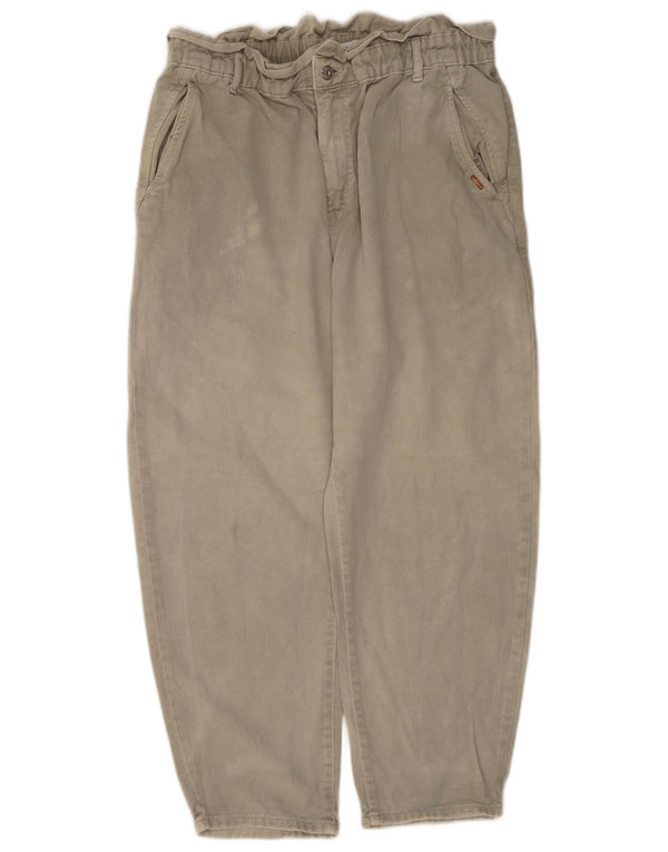Zara Jeans Cortos De Cintura Alta Para Mujer EU 44 XL W34 L25 Caqui