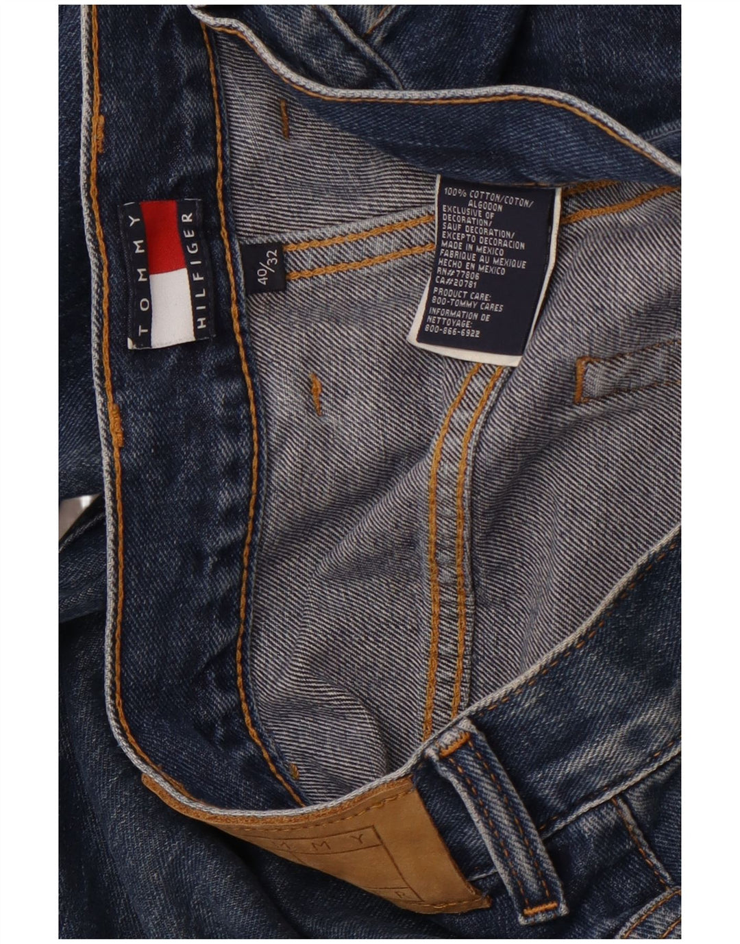 TOMMY HILFIGER Vaqueros rectos para hombre W40 L32 Algodón azul