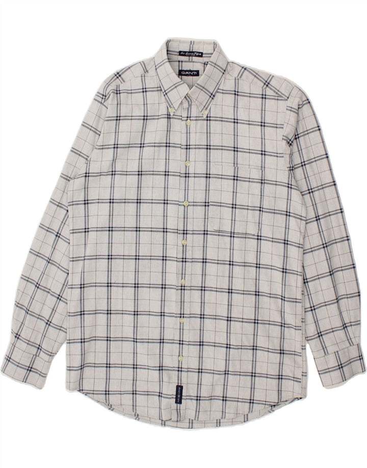 Camisa GANT Hombre Gris Medio A Cuadros De Algodón