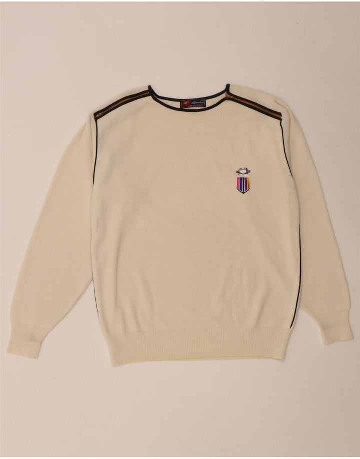 Il Granchio Jersey De Cuello Redondo De Lana Mediana Blanco Roto Hombre