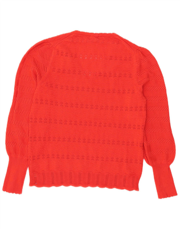 Marks & Spencer Jersey con cuello en V para mujer UK 44 Poliéster rojo mediano