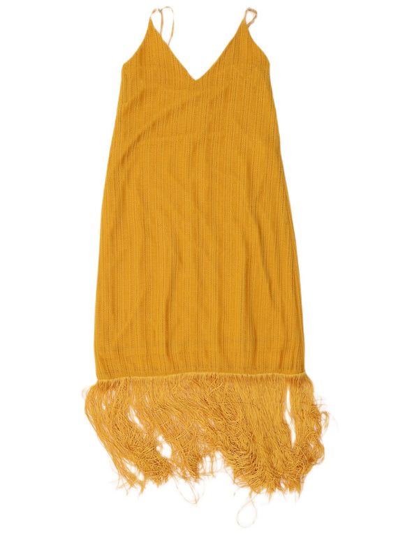 Zara Vestido Charleston para Mujer UK 10 Small Amarillo