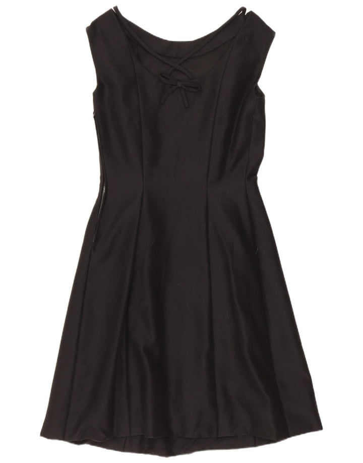 Vintage mujer vaina vestido Reino Unido 8 pequeño negro