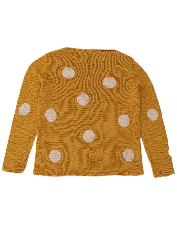 WHITE STUFF Suéter tipo jersey con cuello barco para mujer UK 12 Medio Amarillo Geométrico