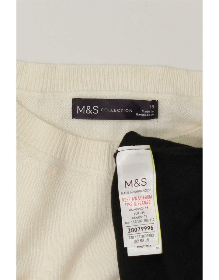 Marks & Spencer Jersey con Cuello Barco para Mujer UK 46 Grande Gris