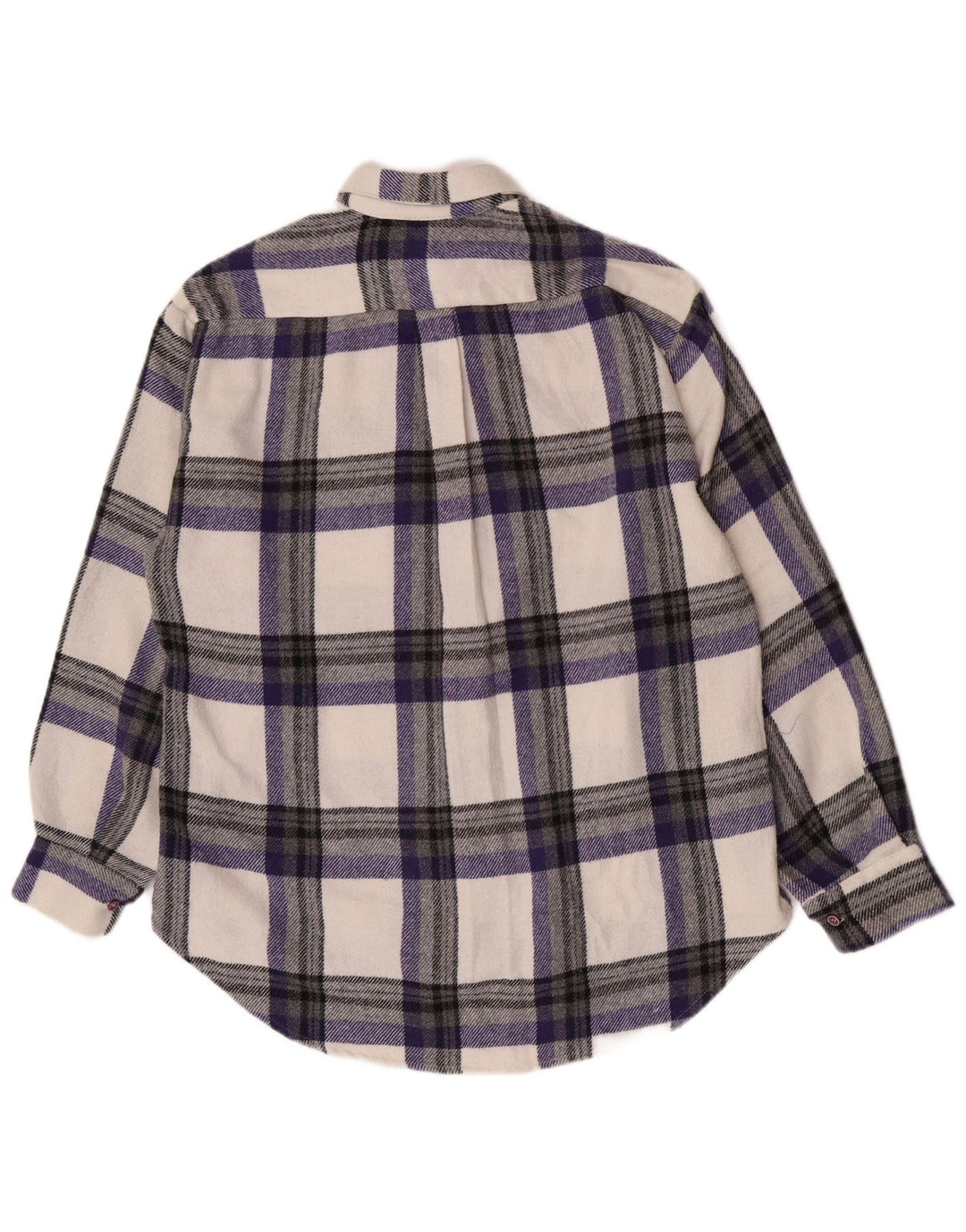 Vintage hombres camisa de franela de gran tamaño pequeño poliéster a cuadros multicolor