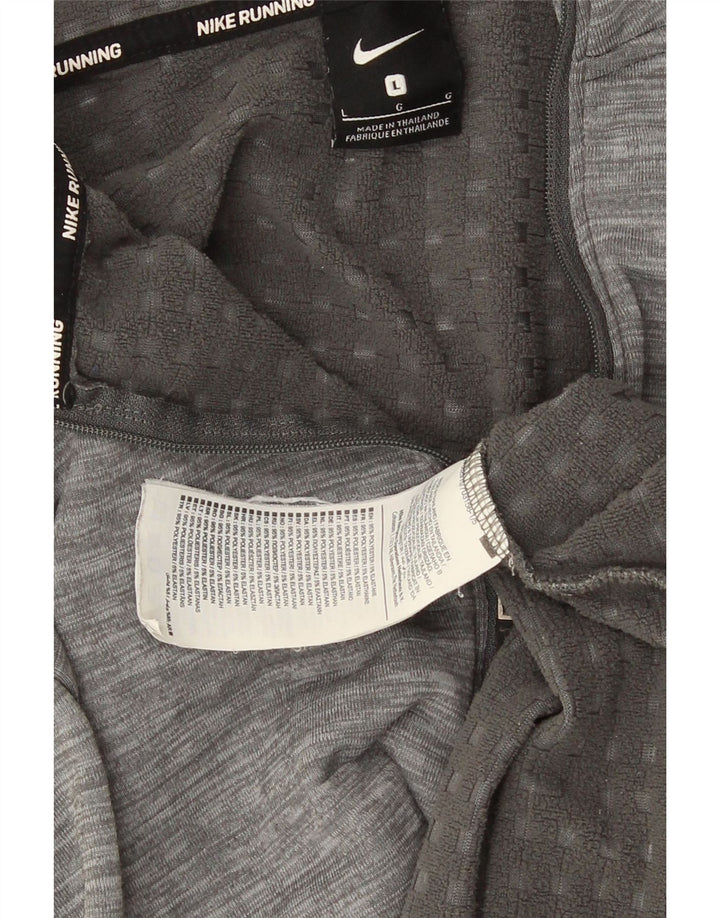Nike - Chándal con cremallera y cuello para hombre, talla grande, poliéster moteado gris