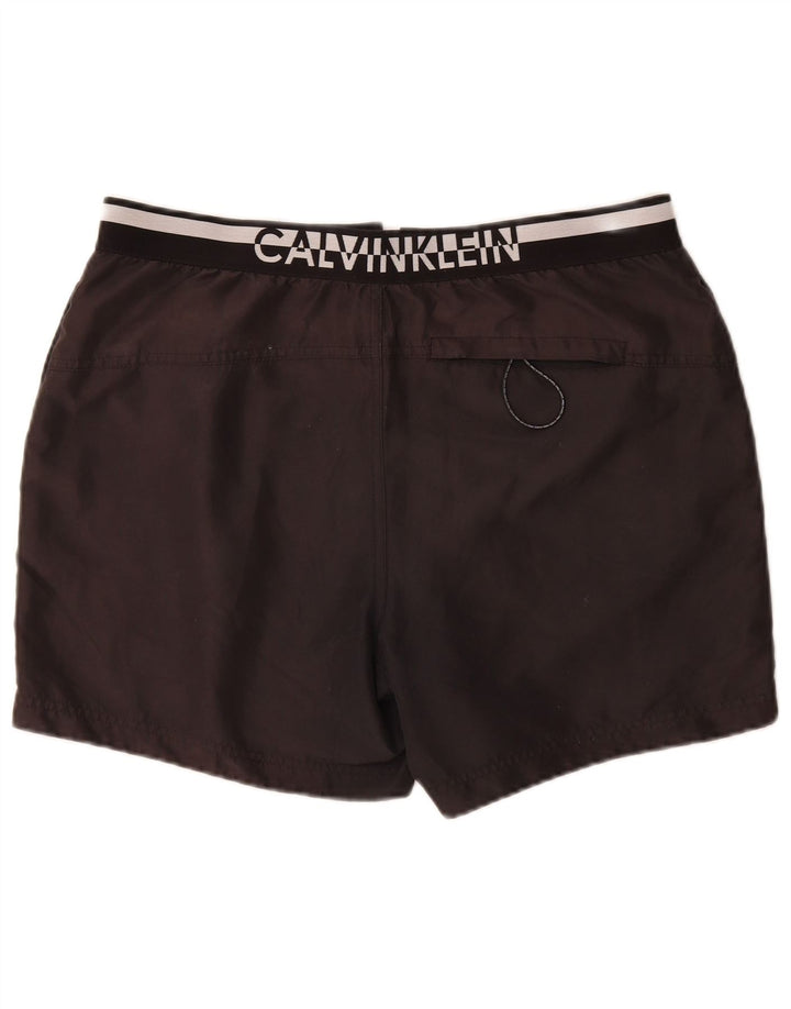 Calvin Klein Bañador con gráfico para hombre, tamaño grande, poliéster negro