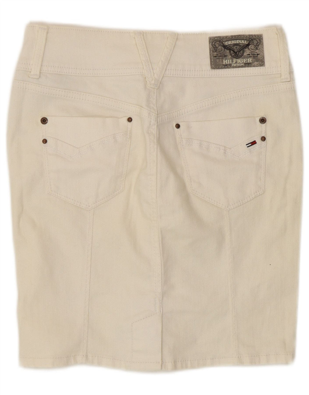 Falda Vaquera Tommy Hilfiger Mujer W28 Algodón Blanco Mediano
