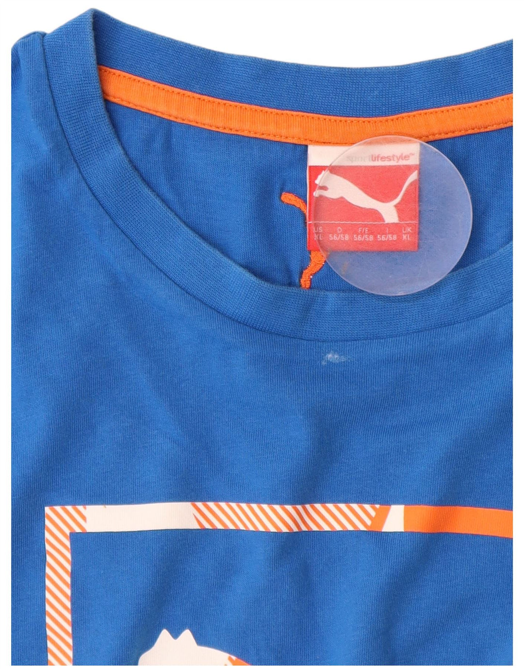 Puma Camiseta gráfica para hombre Top XL Algodón azul