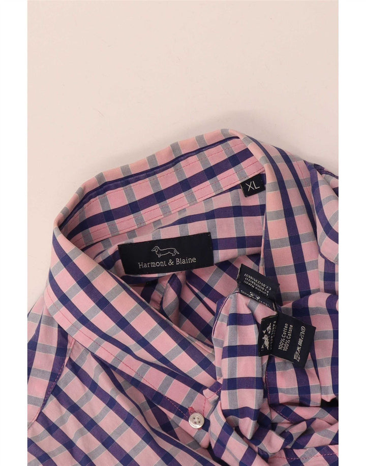 Camisa Harmont & Blaine Hombre XL Algodón Vichy Rosa