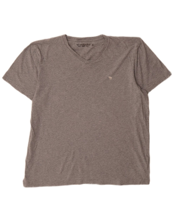 Abercrombie & Fitch Camiseta para hombre Top XL Algodón moteado gris