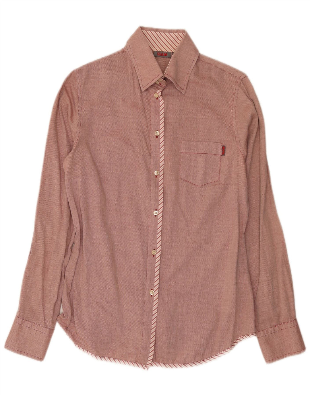Camisa Slam para mujer UK 12 Medium Red Cotton